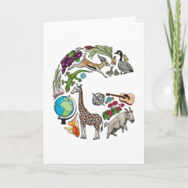 Monogram "G" noterar kortet Anteckningskort