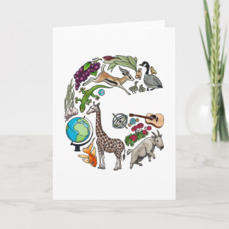 Monogram "G" noterar kortet Anteckningskort