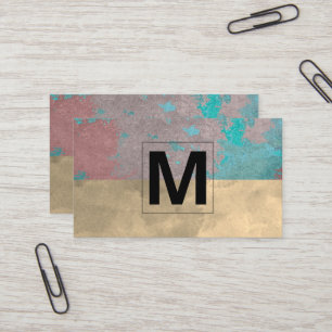 Monogram   Gammal grunglig bakgrund Visitkort