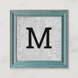 Monogram Gammal Väderbiten Ram Texturerad Vägg Fyrkantigt Visitkort