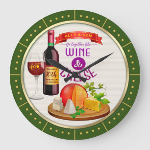 Monogram går tillsammans som Vin Ost på årsdagen Stor Klocka