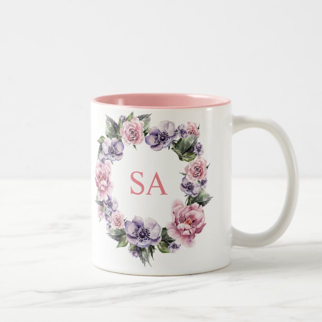 Monogram Garland of Flowers Mugg (Höger)