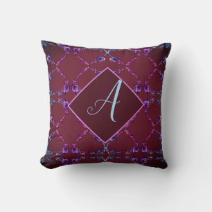 Monogram Garnet Lila Ro Hearts Kudde