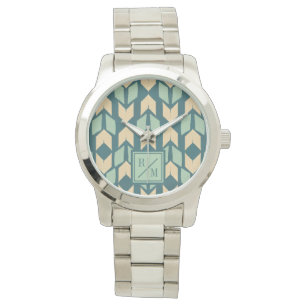 Monogram   Geo-steg utomhus   Geometric Teal Arrow Armbandsur