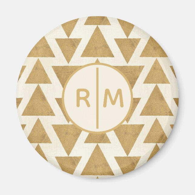 Monogram | Geo-steg utomhus | Geometrisk Guld Magnet (Framsidan)