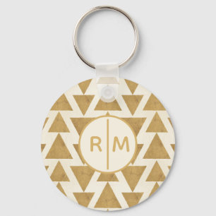 Monogram Geo-steg utomhus Geometrisk Guld Nyckelring