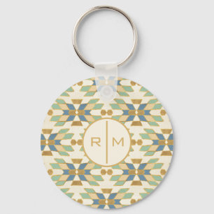 Monogram Geo-steg utomhus Tribal Mönster Nyckelring