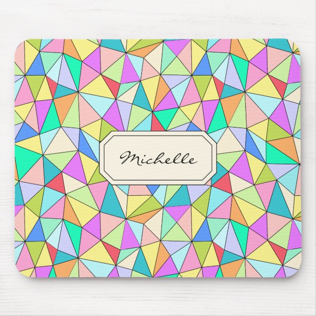 Monogram Geomertic Colorful Bright Mousepad Musmatta (Framsidan)
