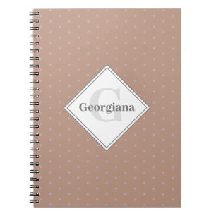 Monogram Geometric Warm Neutralts Beige Polka dots Anteckningsbok