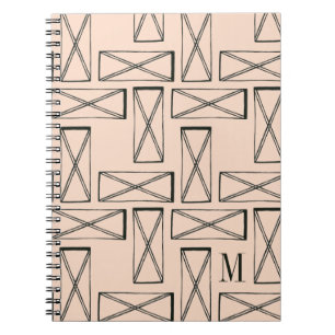Monogram Geometrisk rektangel X-design Anteckningsbok