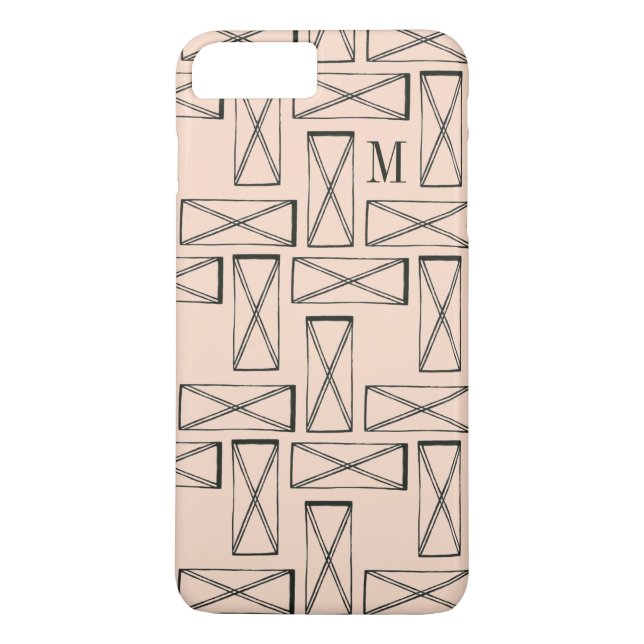 Monogram | Geometrisk rektangel X-design Case-Mate iPhone Skal (Baksida)