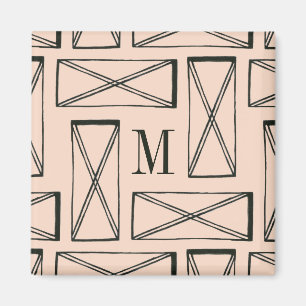 Monogram  Geometrisk rektangel X-design Magnet