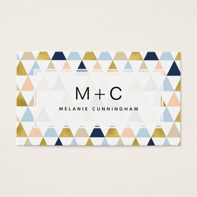 Monogram Geometriska Affärskort Visitkort (Framsidan)
