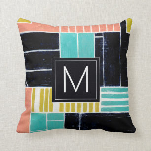 Monogram Geometriska block Kudde