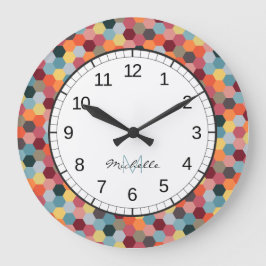 Monogram Geometriskt väggklocka i Mönster