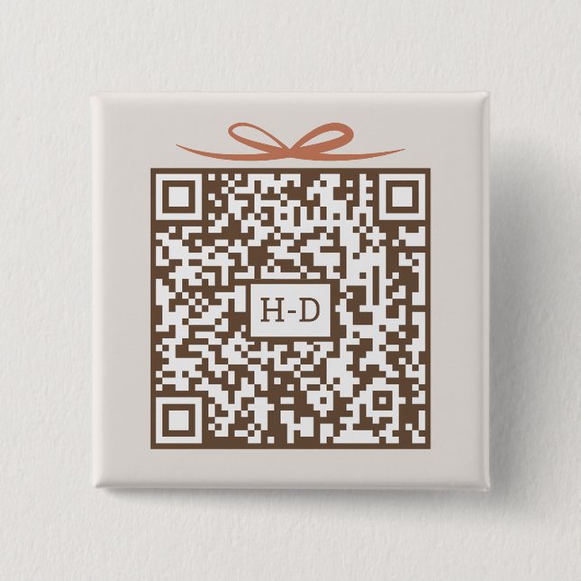 Monogram Gift & Bow QR-kod | Registry Cash Fund Knapp (Framsida)