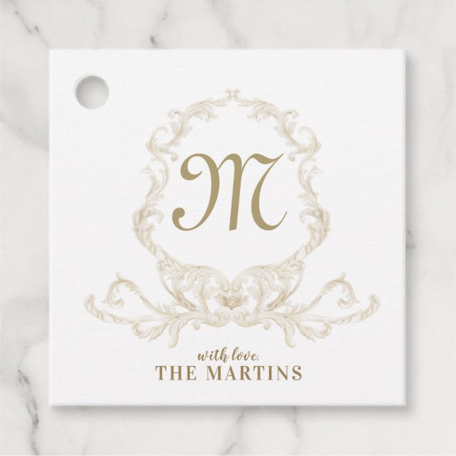 Monogram Gift-Märkre Gåvor Etiketter (Framsida)