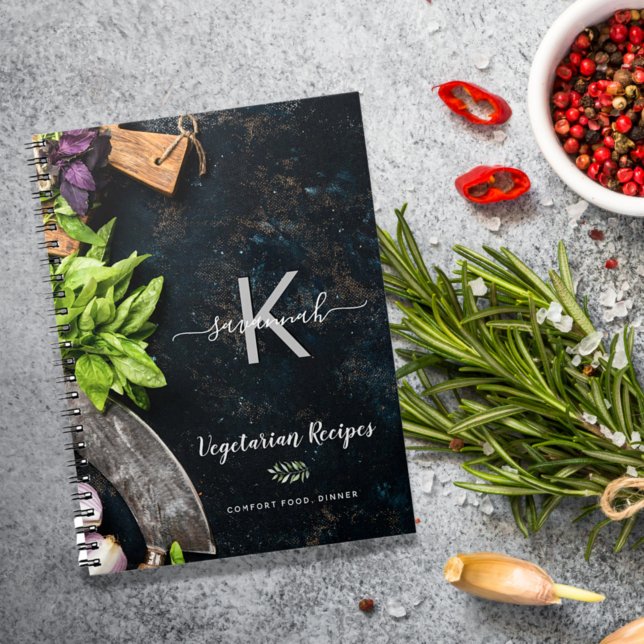 Monogram giktära matlagningsrecept anteckningsbok (Skapare uppladdad)