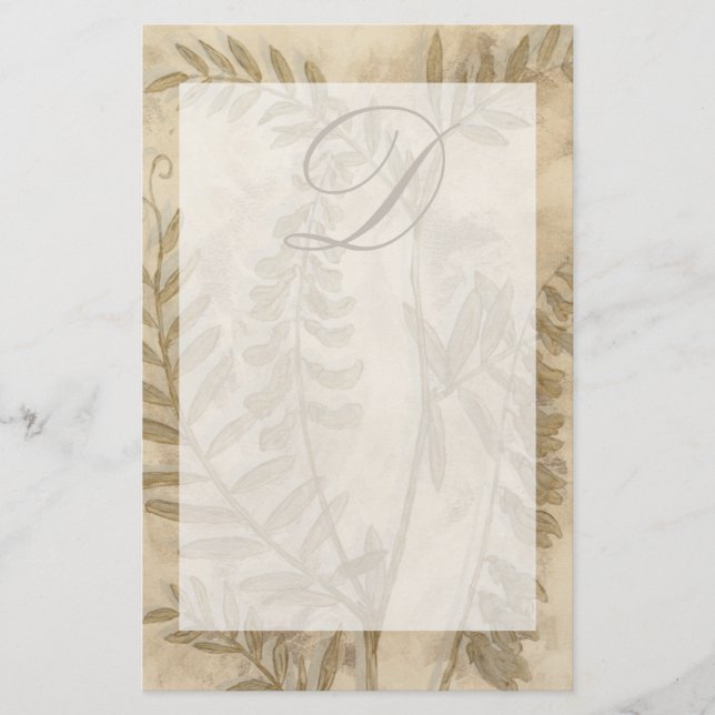 Monogram| Giltig Foliage I Brevpapper (Framsida)