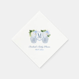 Monogram Ginger Kruka Blommig Pojke Bebis Shower F Pappersservett