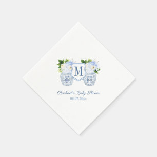 Monogram Ginger Kruka Blommig Pojke Bebis Shower F Pappersservett