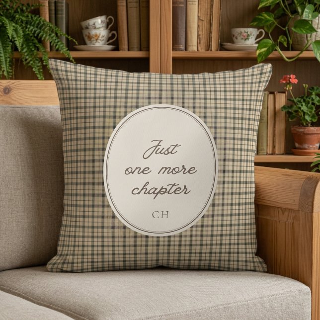 Monogram Gingham Bokälskare Kudde (Skapare uppladdad)