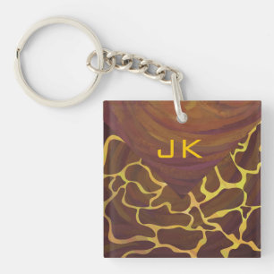 Monogram Giraffe Brown, Gult Skriv ut