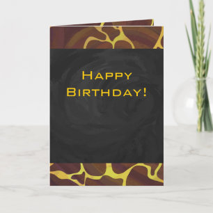 Monogram Giraffe Brown, Gult Skriv ut Kort