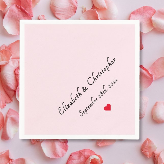 Monogram Girly Rosa Färg Bröllopsfest Cocktail Pappersservett (Monogram Girly Pink Color Wedding Party Cocktail Napkins)