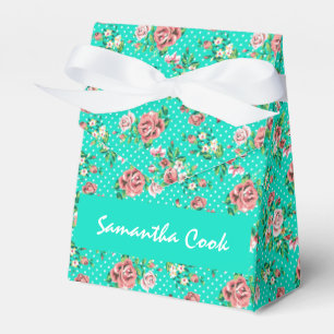 Monogram Girly Rosa White Blommigt Collage Presentaskar