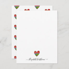 Monogram Girly-skript - enkelt hjärt-anteckningsko Anteckningskort