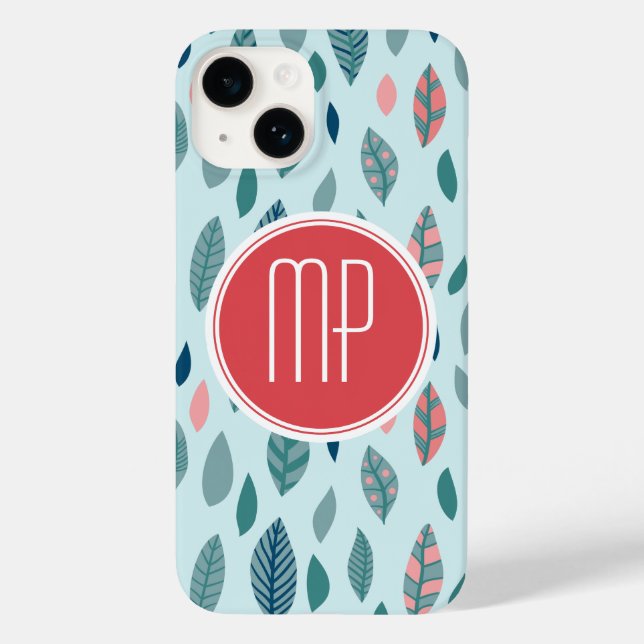 Monogram Girly Whimsical Löv Mönster (Baksida)