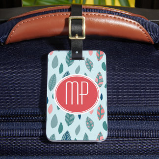 Monogram Girly Whimsical Löv Mönster Bagagebricka