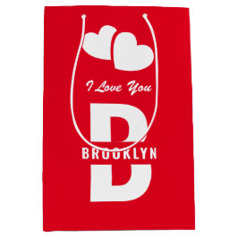 Monogram Glad Alla hjärtans dag Röd vit hipster