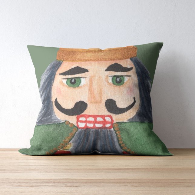 Monogram glad helg Cute-soldatnötskacker Kudde (Skapare uppladdad)