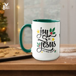 Monogram GLÄDJE I JESUS Kristet jul Mugg