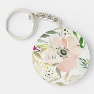 Monogram glädjen av vattenfärgblommigten för