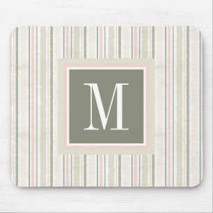 Monogram glädjen av vattenfärgblommigten för musmatta