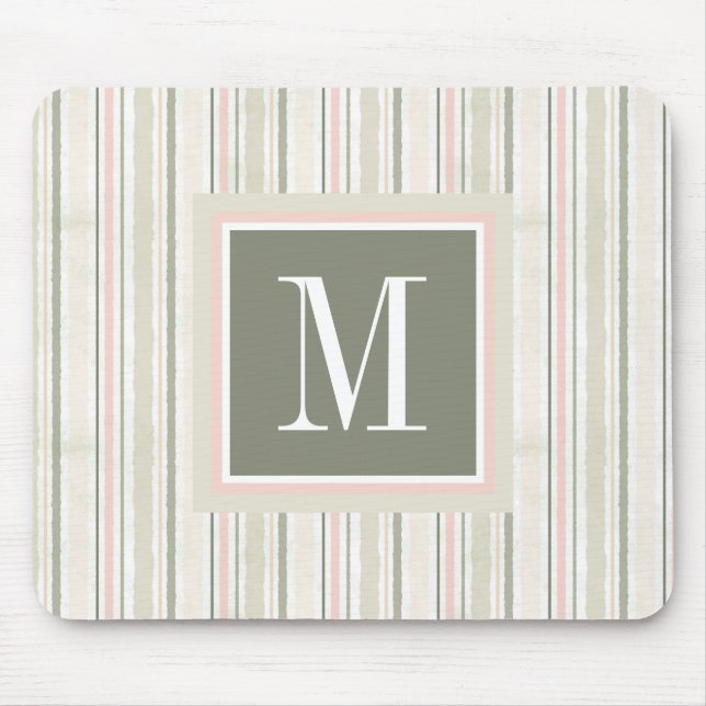 Monogram | glädjen av vattenfärgblommigten för vit musmatta (Framsidan)