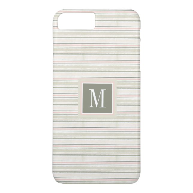Monogram | Glädjen av Vitt | Vattenfärg Ränder Case-Mate iPhone Skal (Baksida)