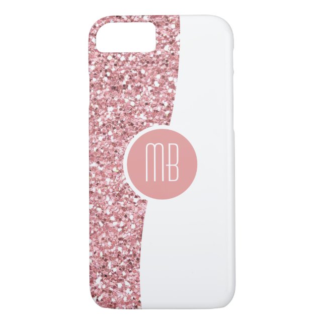 Monogram Glitter Bling Case-Mate iPhone Skal (Baksida)