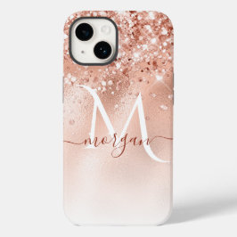 Monogram glitter Peach Ro Guld