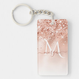 Monogram glitter Peach Ro Guld