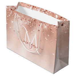 Monogram glitter Peach Ro Guld
