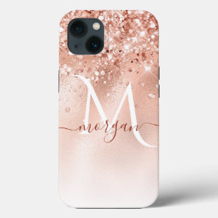 Monogram glitter Peach Ro Guld