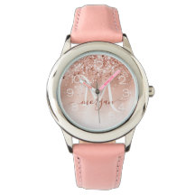 Monogram glitter Peach Ro Guld