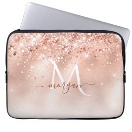 Monogram glitter Peach Ro Guld Laptop Fodral