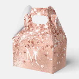 Monogram glitter Peach Ro Guld Presentaskar