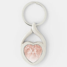 Monogram glitter Peach Ro Guld