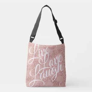 Monogram Glitter Ro Live Kärlek Laugh Tote Axelväska